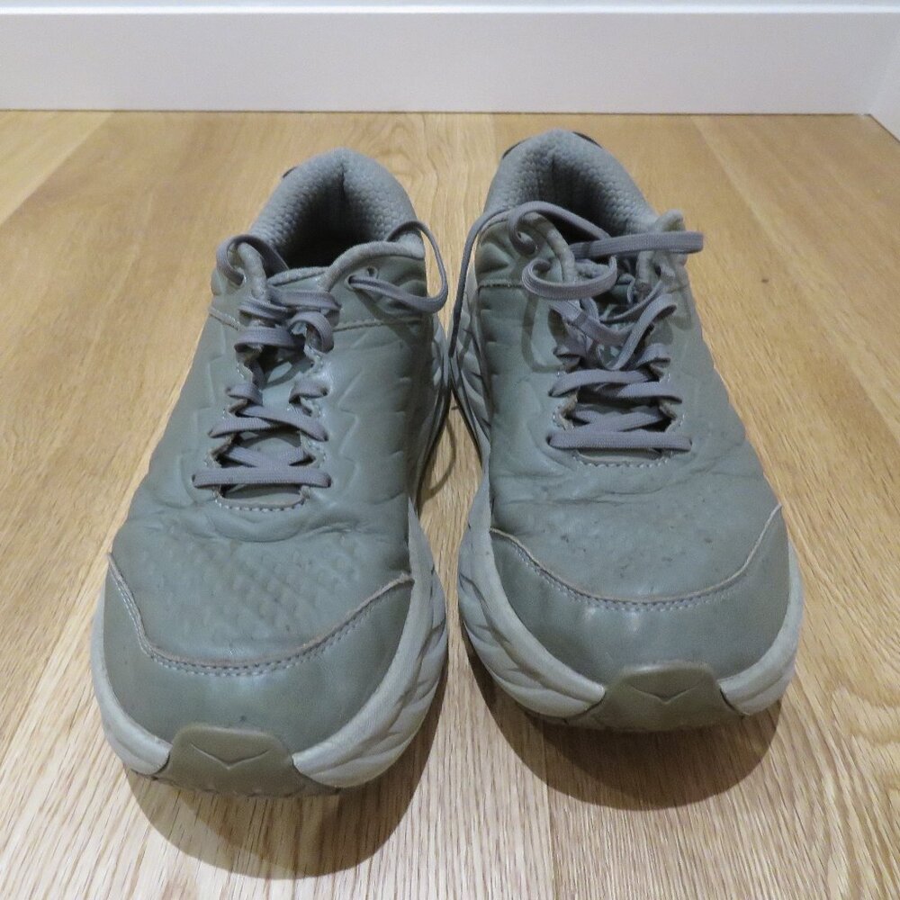 HOKA Bondi SR Road Running Sneakers Shoes in Olive Haze Leather Active Trail 9 - Picture 6 of 14